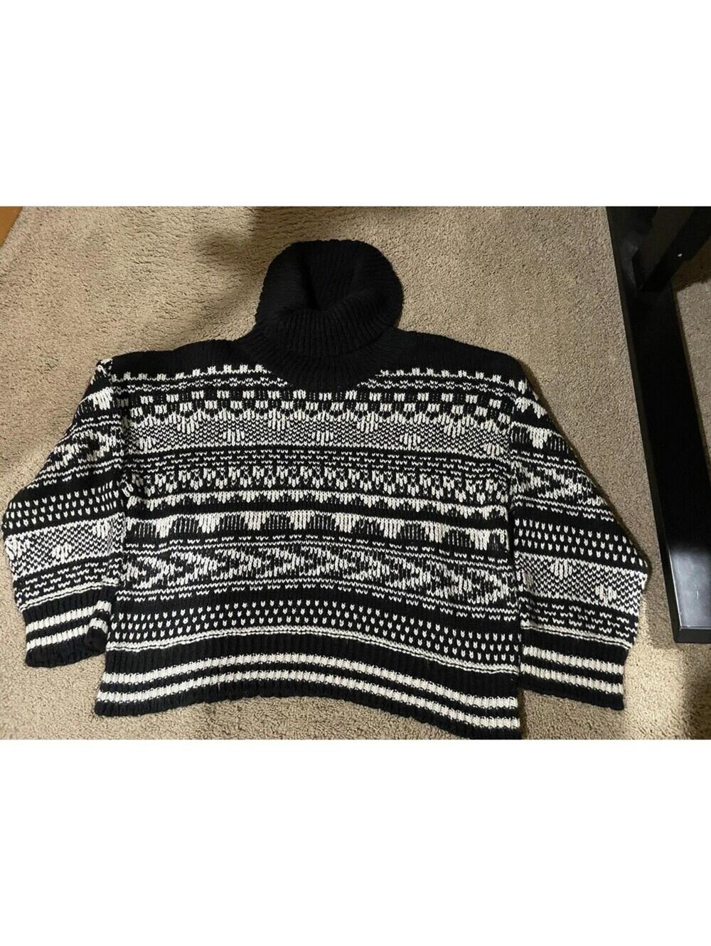 Women’s DIP Cropped Sweater Black/ White Knitted XL X-Large